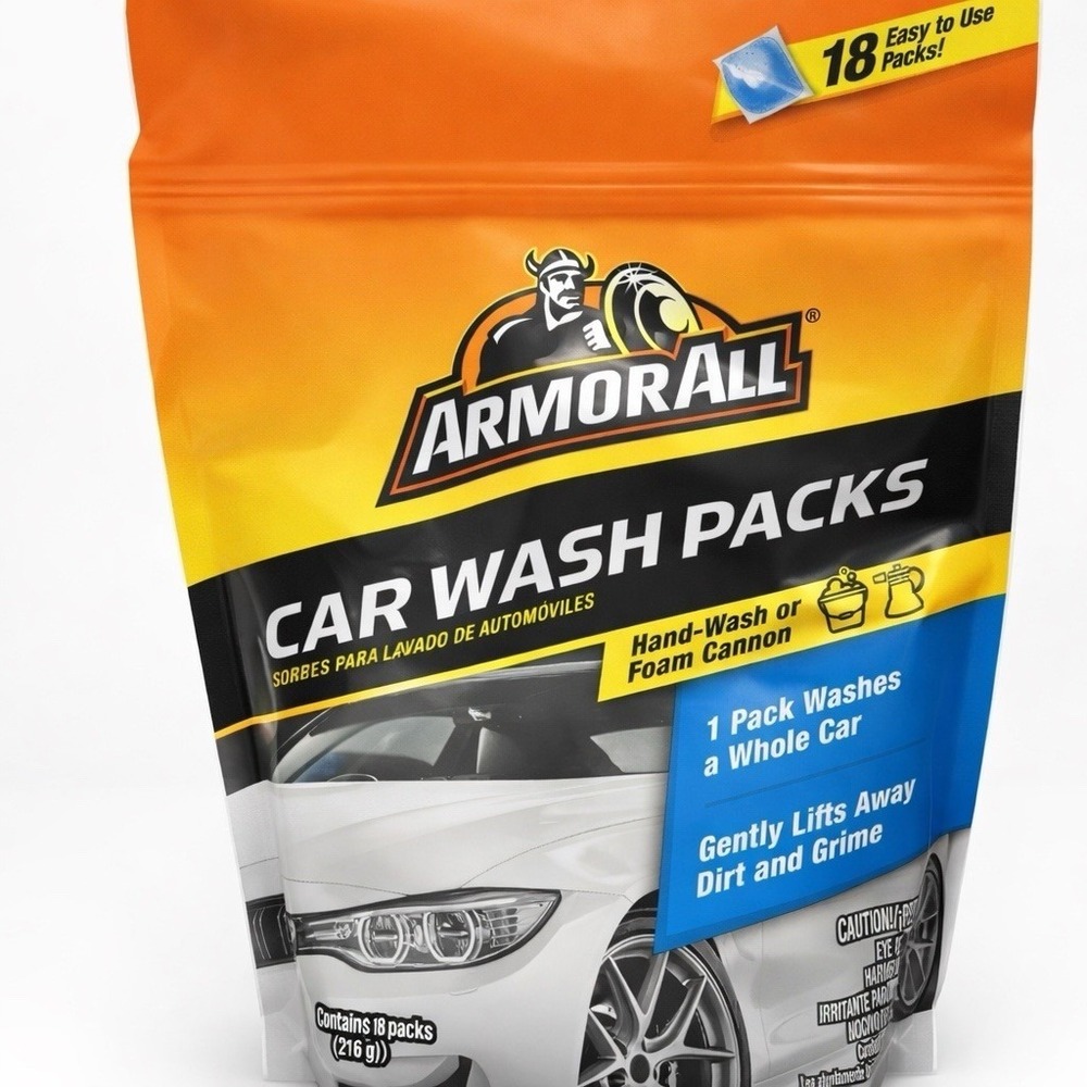 Armor All Car Wash Packs Pre-Measured, Dissolvable, Super-Concentrated 18 Pods
